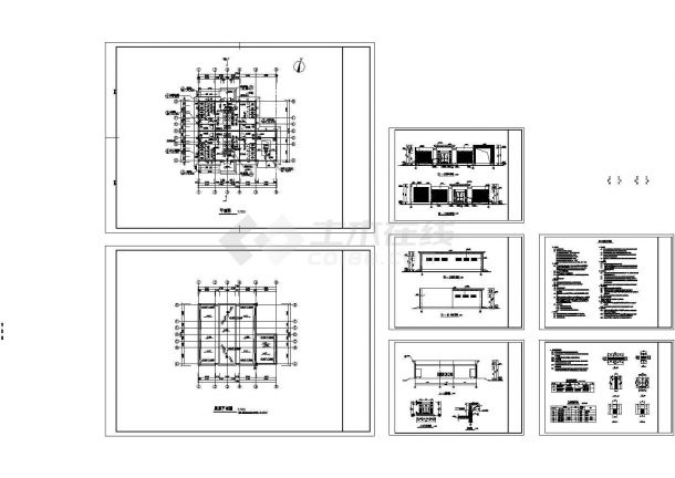 237平方米菏泽市城区土建公厕设计建施cad图，共七张-图一