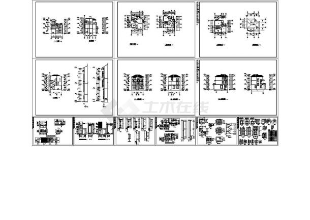 翡翠A型别墅三层现代风格别墅建筑施工cad图纸（12张图纸）-图一