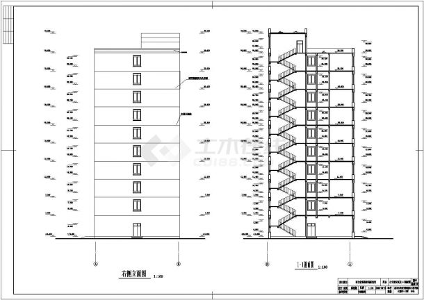 丽江市某临街1万平米10+1层框架结构商务酒店全套建筑设计CAD图纸-图二