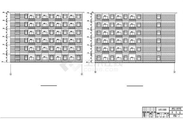 合肥工业大学6650平米6层框架结构教师公寓楼全套建筑设计CAD图纸-图一