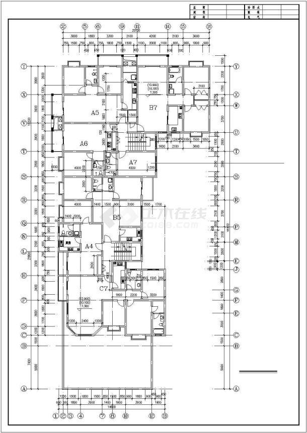 某多层框架结构住宅楼设计cad施工图（甲级院设计）-图二