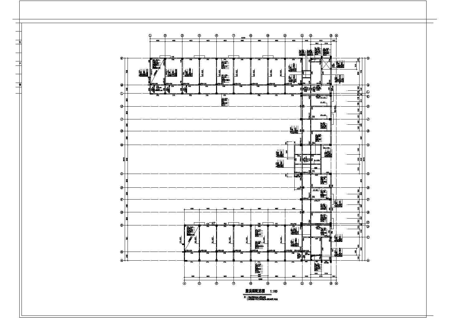 多层框架结构大跨度厂房结构设计施工图