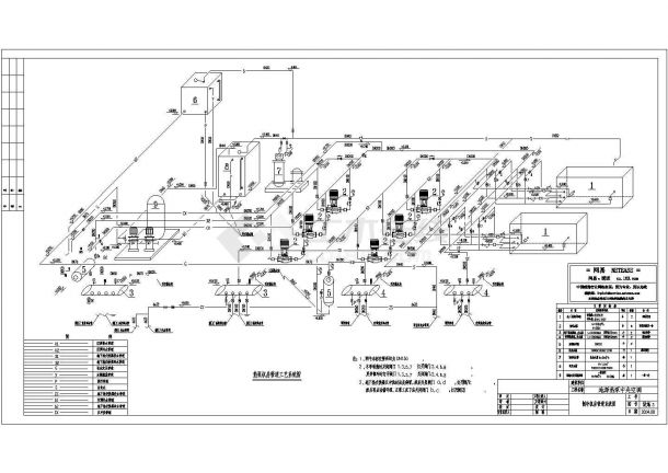 热泵机房管道系统图-图一