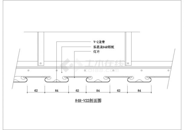 某顶棚CAD完整节点施工图纸-图一