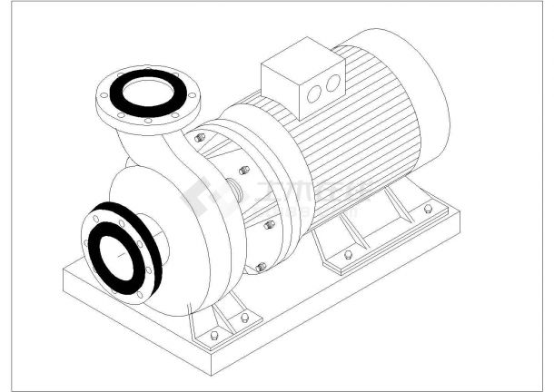 水泵轴测标准大样图CAD图纸-图一