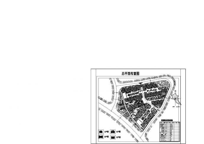 某高档住宅小区（规划总建筑面积25858平方米）规划设计cad施工总平面图（含技术经济指标）_图1