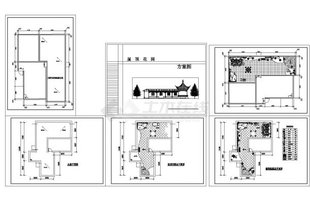 徐州某别墅屋顶花园设计方案CAD图纸-图一