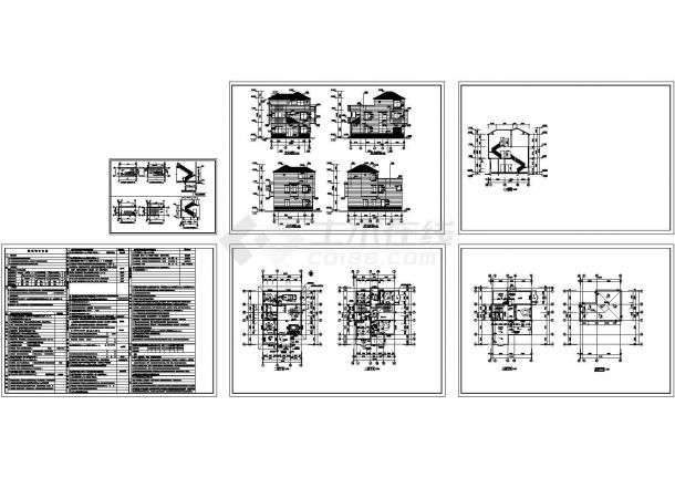 某三层框架结构欧式风格单体别墅设计cad全套建筑施工图（含设计说明）-图一
