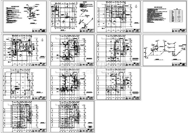 商业综合楼空调系统设计施工CAD图（含给排水设计）-图一