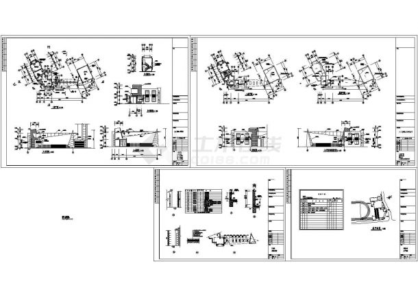某实验小学大门建筑设计CAD图纸（长20.2米 宽7.4米 ）-图一