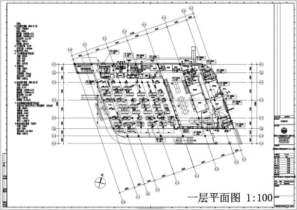 上海交通银数据处理中心餐厅暖通施工CAD图纸-图一