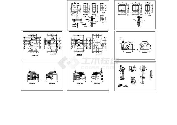 某地上三层砖混结构单体小别墅设计cad全套结构施工图（标注详细）-图一
