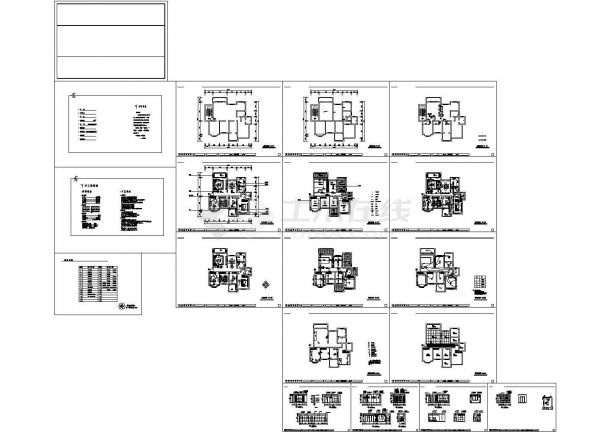某现代风格四居室施工CAD图纸设计（含效果）-图一