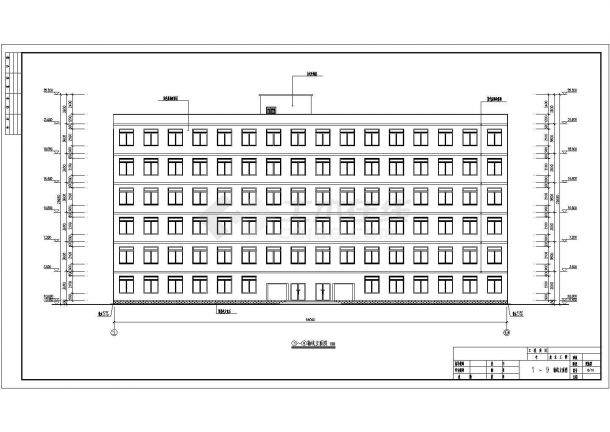 汾阳市某市政单位4100平米6层框架结构办公楼建筑设计CAD图纸-图二