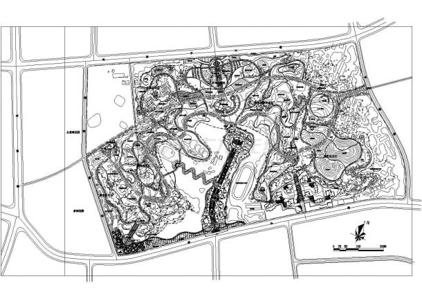 四川某县城公园景观设计施工CAD图纸设计-图一