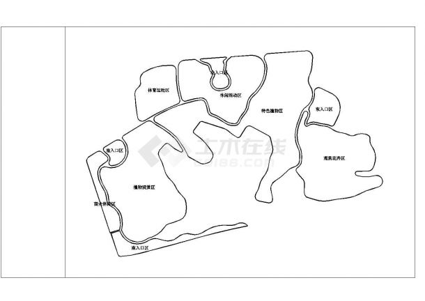 四川某县城公园景观设计施工CAD图纸设计-图二