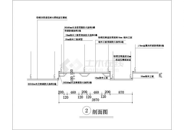 某天花详图CAD平立剖面施工图纸-图一