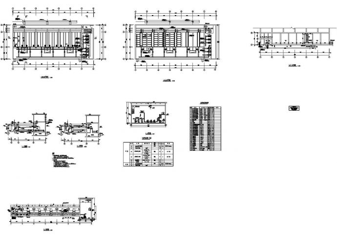 某8万方纤维滤池设计施工CAD图纸_图1
