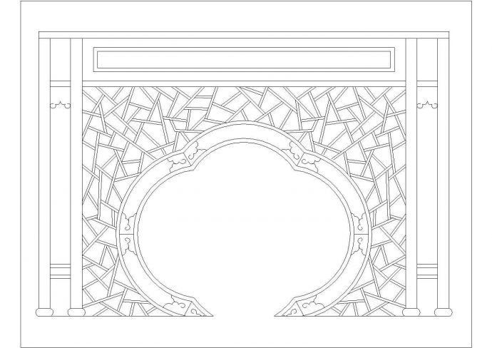 某中式隔墙CAD节点剖面全套图纸_图1
