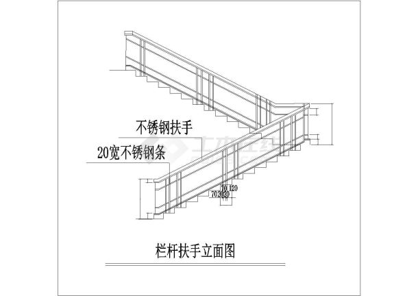 某楼梯CAD完整节点设计剖面图-图一