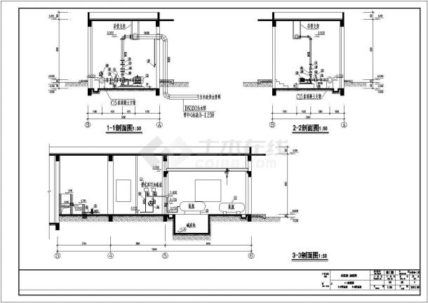[广东]小型水厂全套泵房加药间建筑工艺CAD设计图-图二