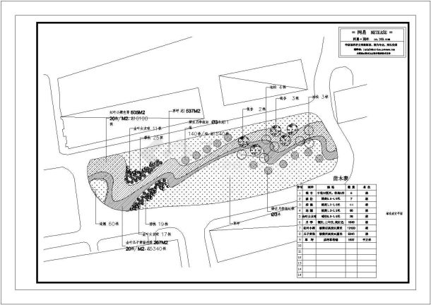  Garden planting design drawing of residential quarter - Figure 1