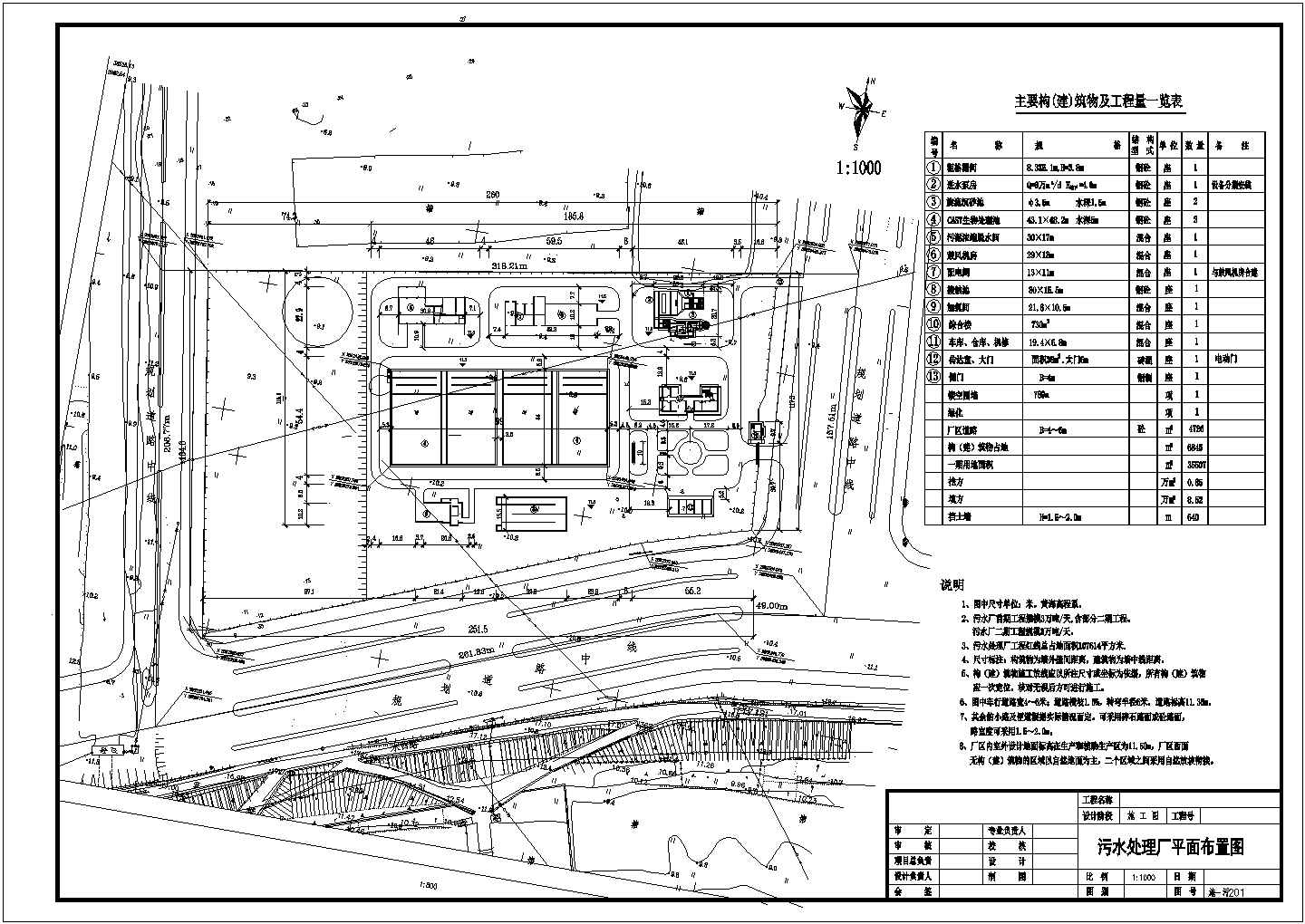 某广东省城市污水处理厂CAD环保构造平面图
