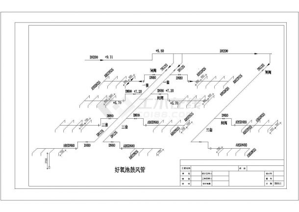 某杭州淀粉厂污水处理站普罗星管道CAD环保设计系统图-图一