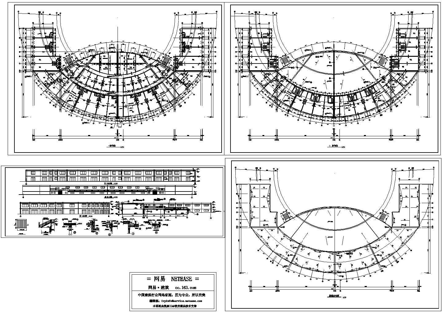 广场舞台及网点建筑图