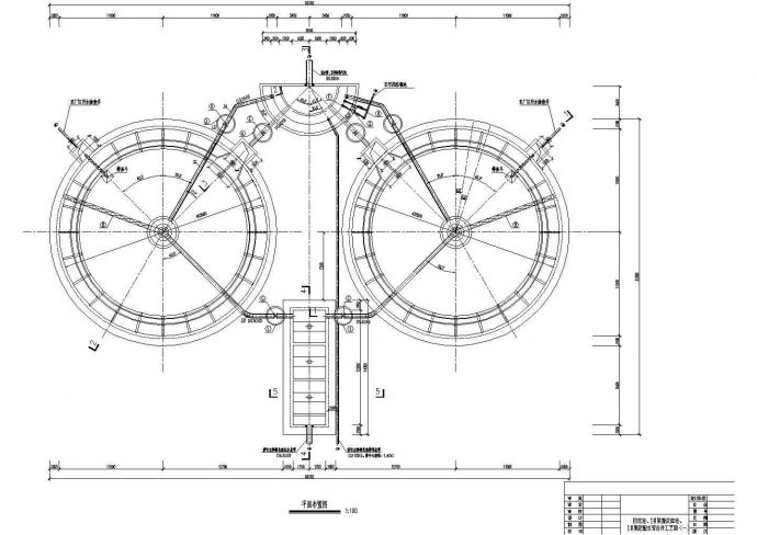 江苏某污水处理厂设计图初沉池CAD环保构造施工图_图1