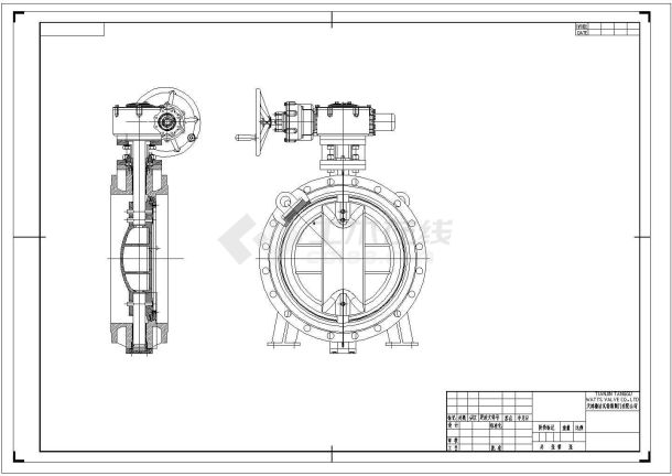 某蝶阀装配CAD构造详细节点图纸-图一
