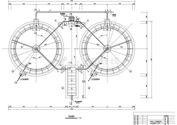 某江苏污水处理厂设计图终沉池CAD环保施工节点图-图一