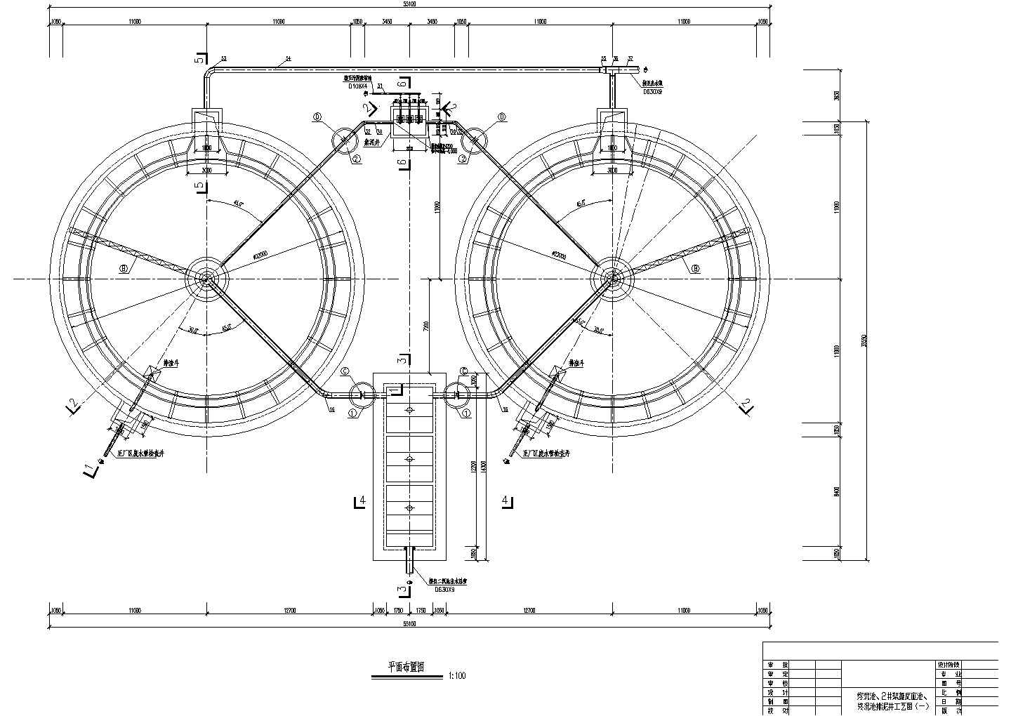 某江苏污水处理厂设计图终沉池CAD环保施工节点图