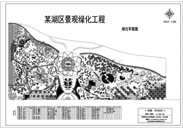 某湖区景观绿化平面图-图一