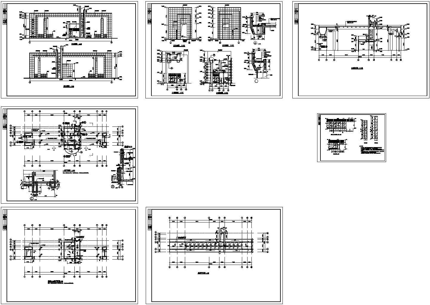 【山西】某中学大门建筑设计施工CAD全套图纸