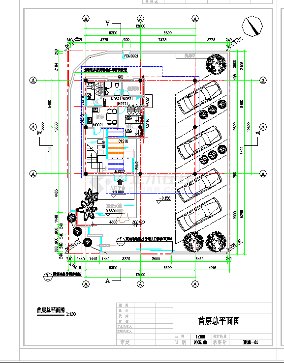 某地成套别墅建筑施工图CAD图纸-图一