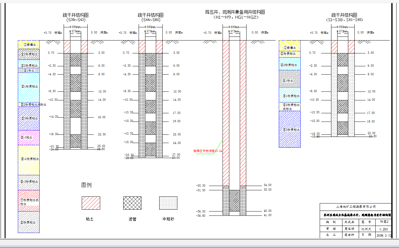 某地降水井施工结构CAD图纸