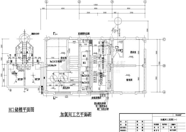 某20000立方污水处理厂初设CAD加氯加药间-图二