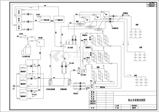 热水及取暖系统设计图-图一