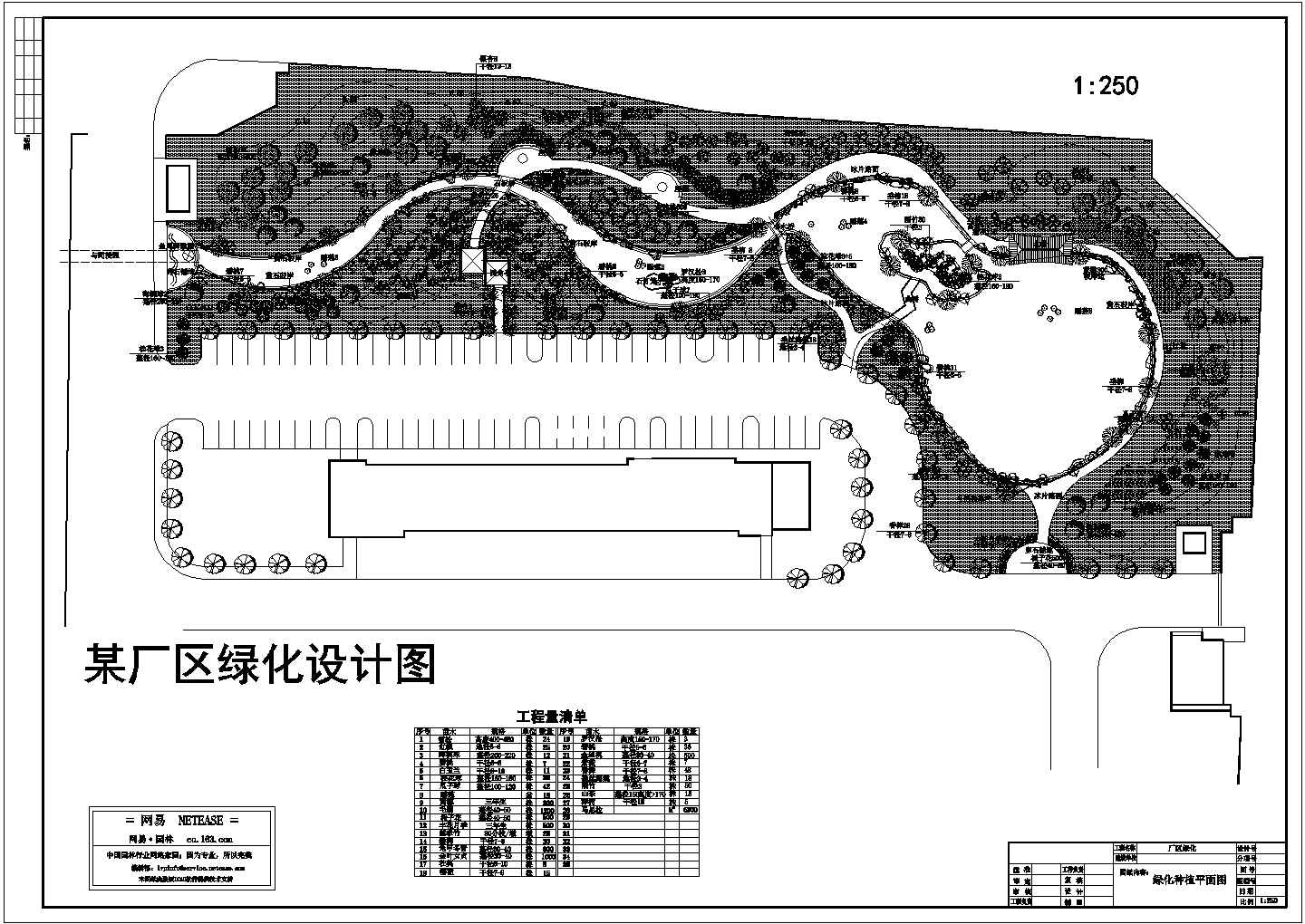 某厂区绿化种植平面图