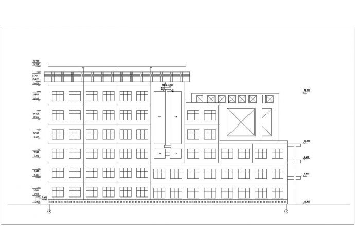 天津市某化工厂7500平米6层框架结构办公楼建筑设计CAD图纸_图1