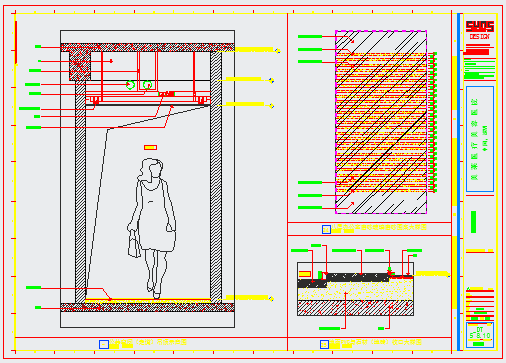某美容医院施工多层护士站服务台CAD设计完整大样_图1
