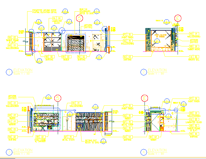 某万豪酒店客房设计图客房CAD设计完整立面