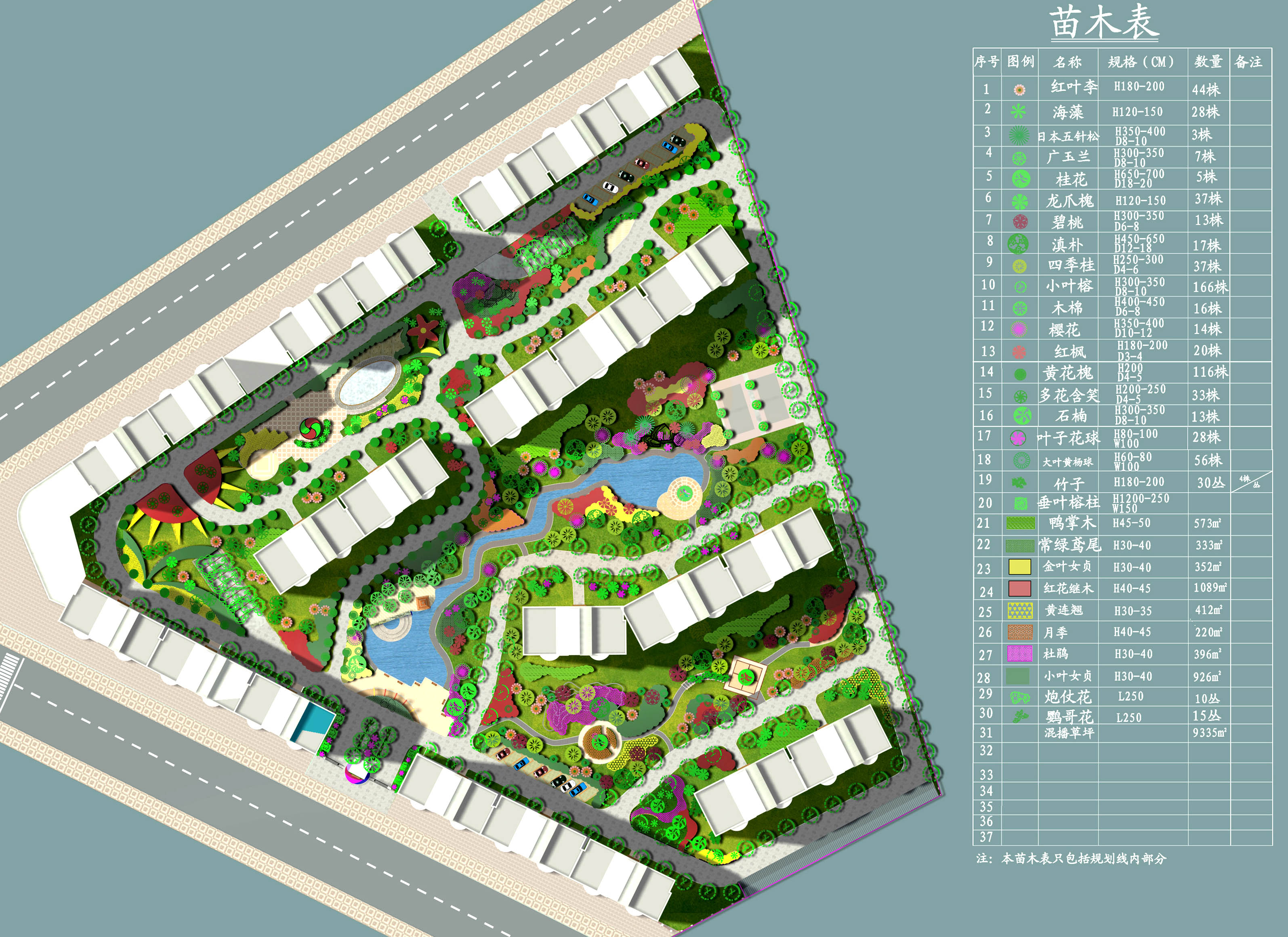 高教小区绿化效果图纸