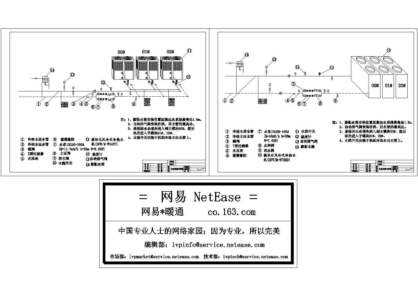 风冷冷热水机组安装图