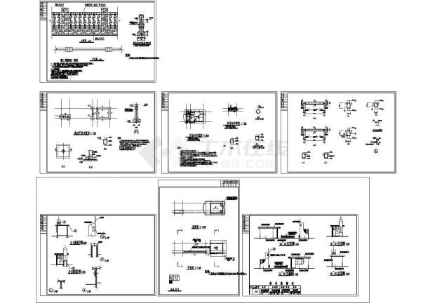 【江苏】某新厂东大门建筑结构施工CAD全套图纸-图一