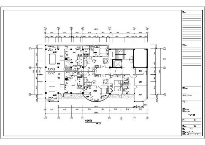 某酒店装饰工程设计10层平面图CAD详细节点完整图_图1