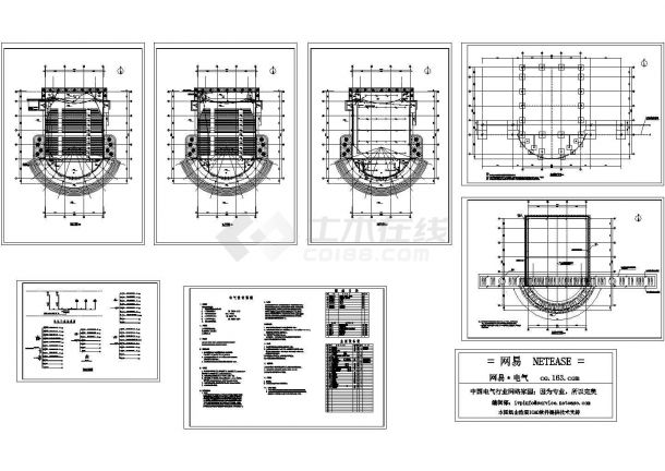 某中学报告厅全套电气设计CAD施工图-图一