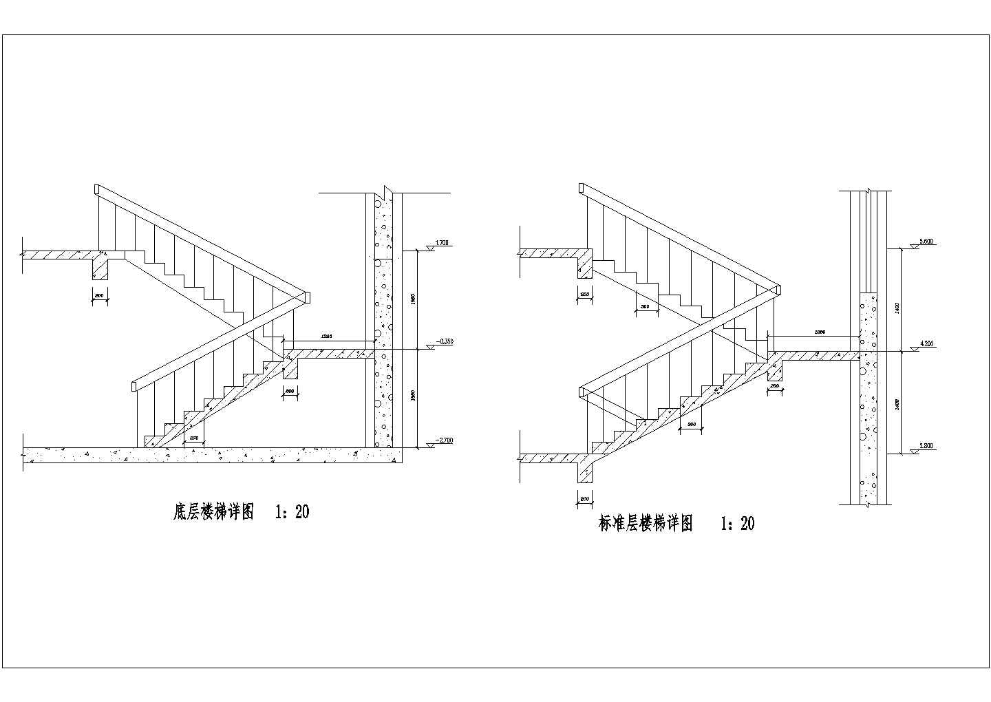 某15120平米半地下室地上10层钢框架住宅牛蛙楼梯CAD设计图
