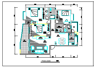 大三居豪宅室内精装修设计cad方案图纸-图二